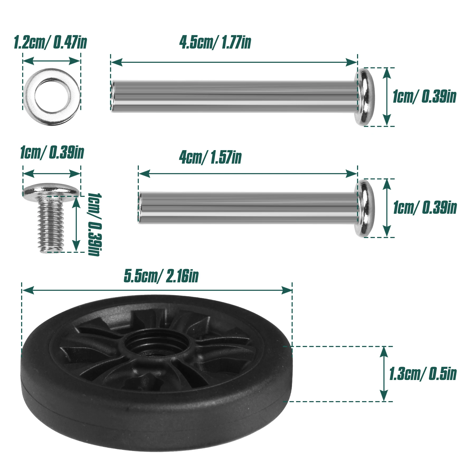 4 шт./компл. колеса для багажа с винтовым колесиком сменный чемодан на колесиках
