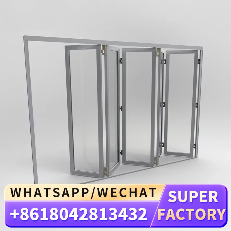 алюминиевая складная дверь с защитой от мух аккордеон балконная раздвижная