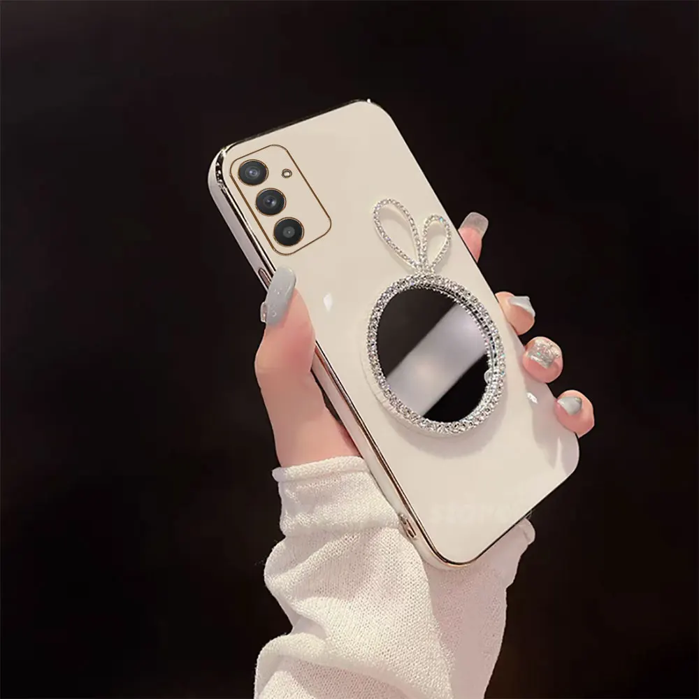 Чехол для телефона с кроличьими ушками и зеркалом макияжа Samsung Galaxy Wide 6 A13 5G A04s