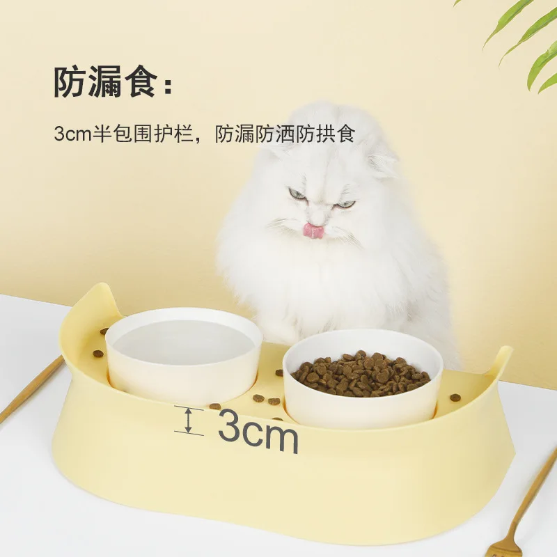 

Cat Nordic Style Food Bowl Pet Animal Ceramics Eating Dishes High Foot Candy Color Puppy Kitten Matte Bowls Dog Accessories