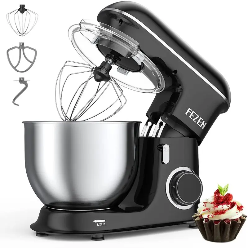 

Mixer, 7.4 Qt. 660W 6-Speed Tilt-Head Food Mixer, Kitchen Mixer with Dishwasher-Safe Dough Hook, Flat Beater, Wire Whip for Mos