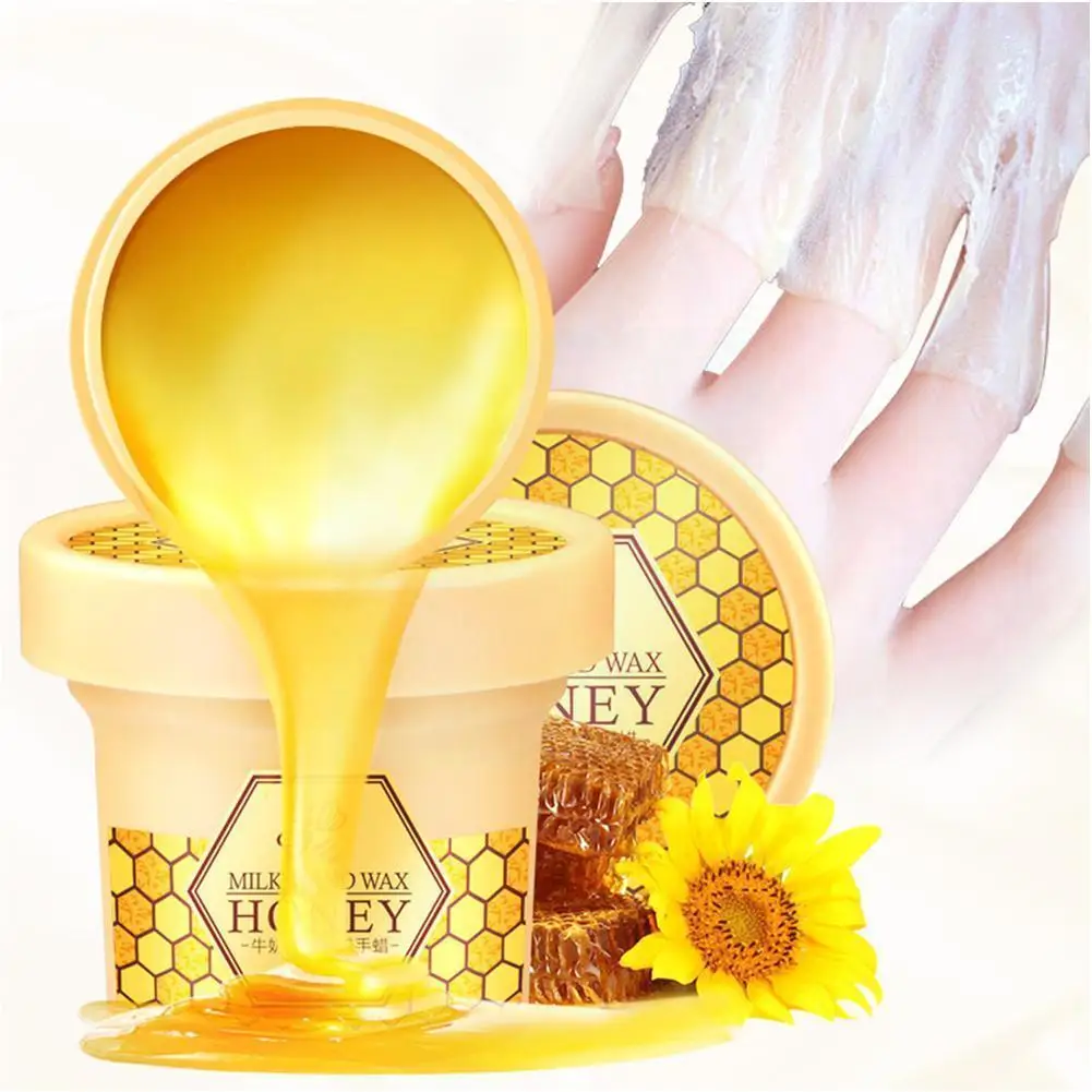 

Milk Honey Hand Mask Moisturizing Whitening Repair Calluses Skin Filming Wax Cream Anti-Aging Hand Hand Care Exfoliating Ha W6I2
