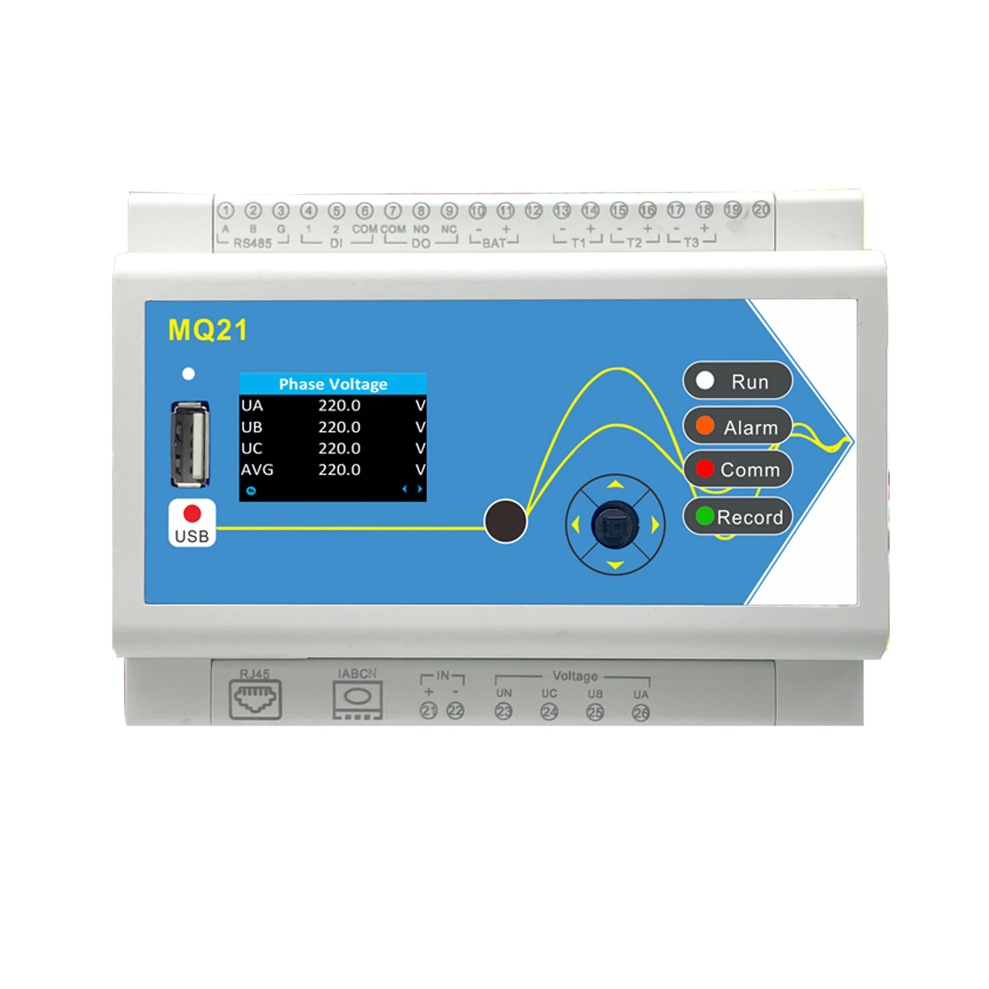 

Meatrol MQ21 Energy Meter with Temperature and Humidity Measurement 3 phase power meter DIN RAIL Solar data logger