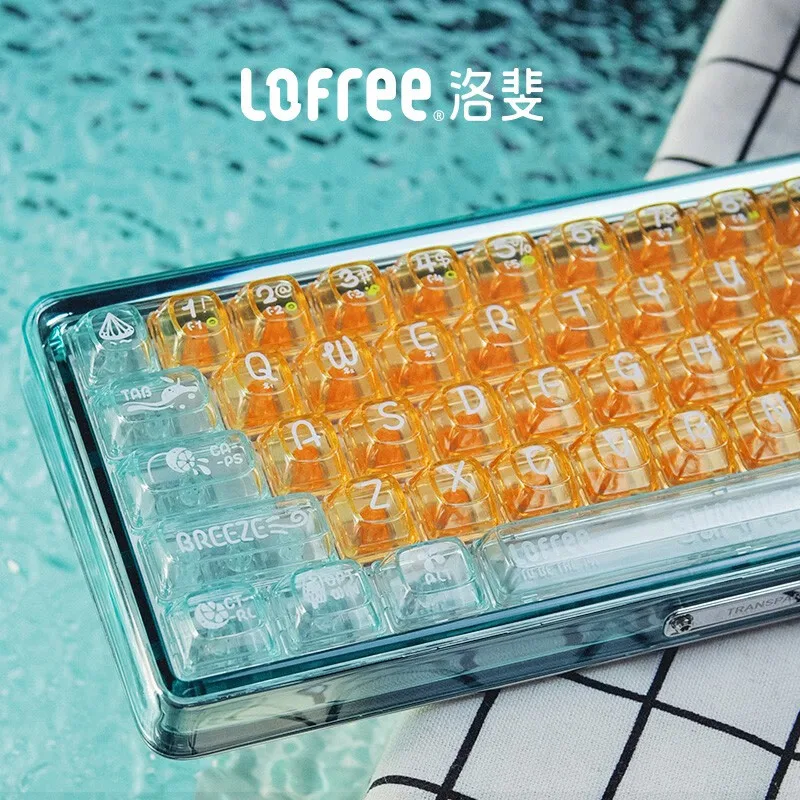 

Lofree 1% Frosted Transparent Orange Mechanical Keyboard Bluetooth 5.1 Wired Connection Customized Gaming Keyboard 68 Key
