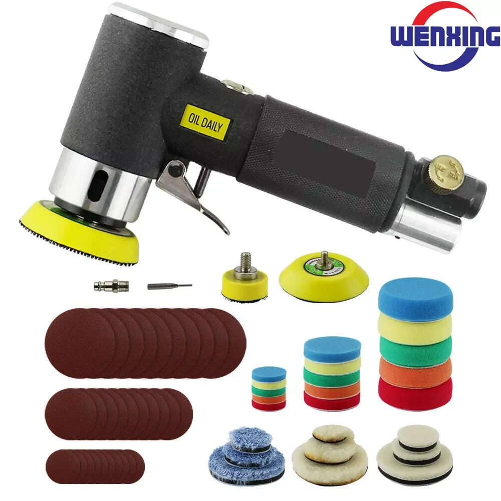 

WENXING Orbit Air Sander Mini Pneumatic 1"/2"/3" Grinding Machine set for Car Polishing High Speed Air Powered Po