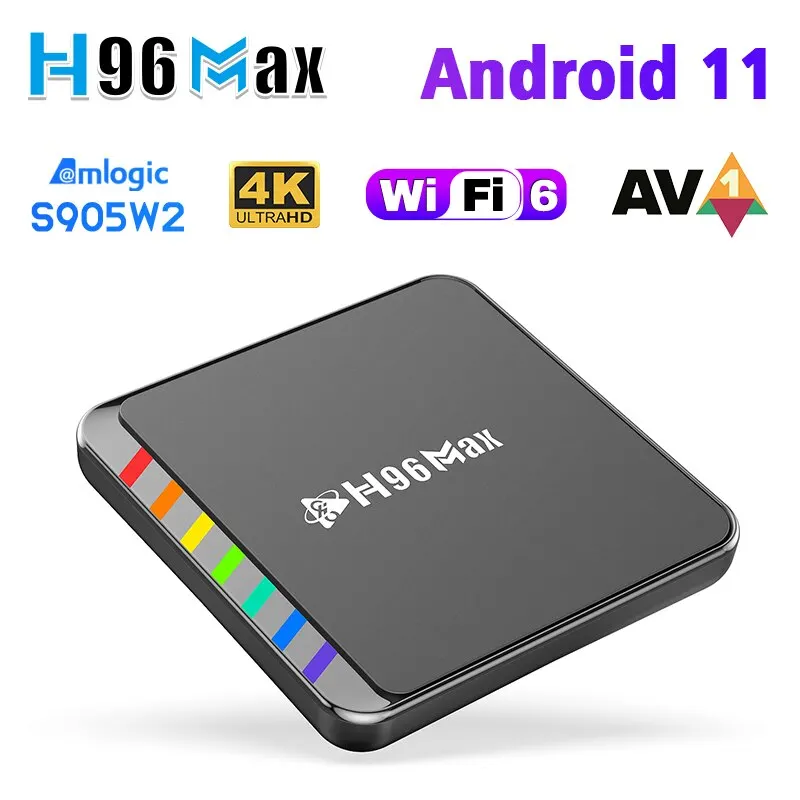 

Smart TV Box Android 11 S905W2 4GB 32GB 64GB AV1 Quad Core WIFI6 4K H96 Max W2 Set Top Box Media Player TV Box
