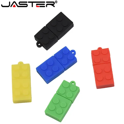 JASTER Toy Brick Флэш-накопитель USB 64 ГБ Силикагель Строительный блок Флешка Подарок 32 ГБ 16 ГБ Ручка-накопитель Реальная емкость USB-накопитель Cle