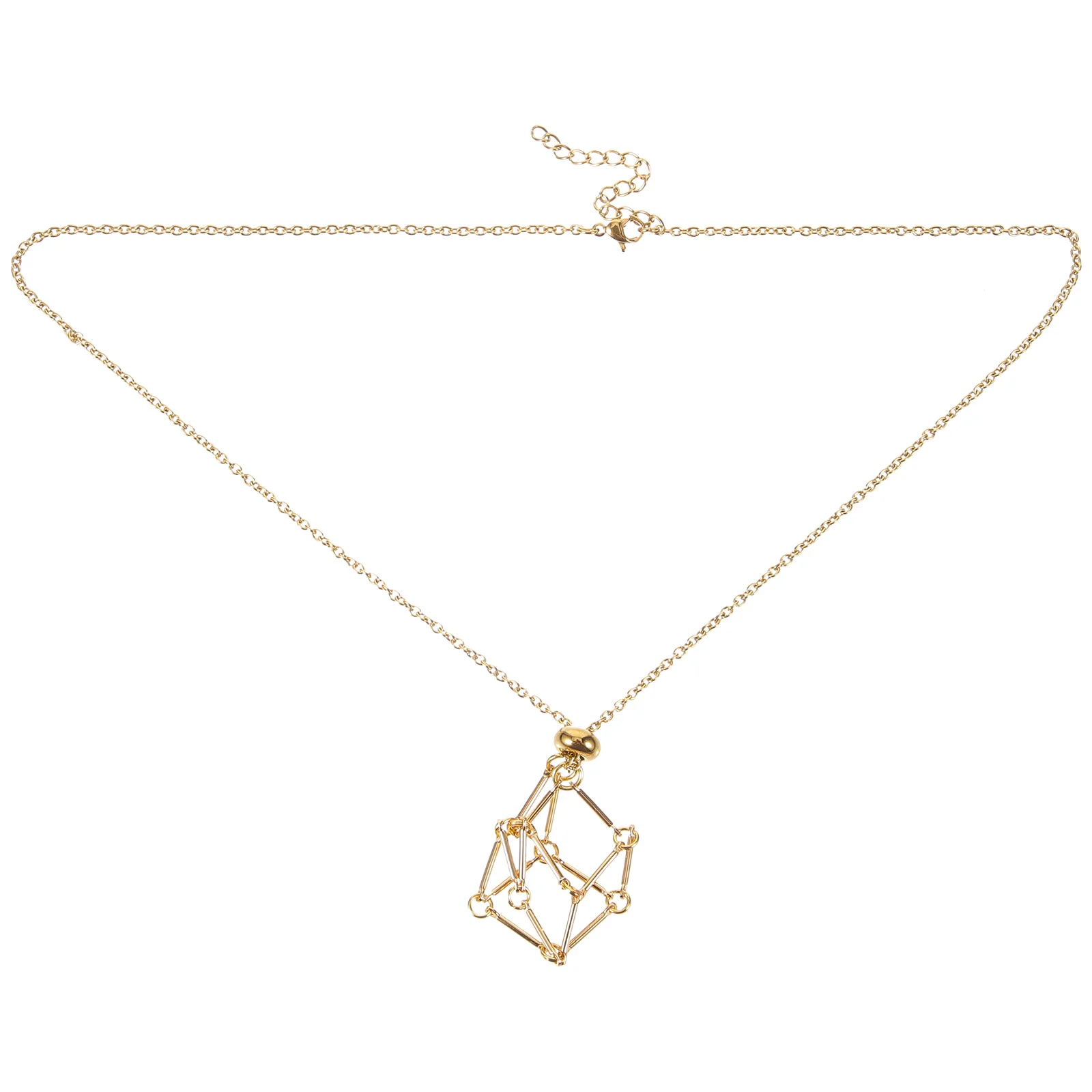 

Necklace Accessories Natural Stone Cage Metal Retro Pendant Holder Hanging Crystal Necklaces