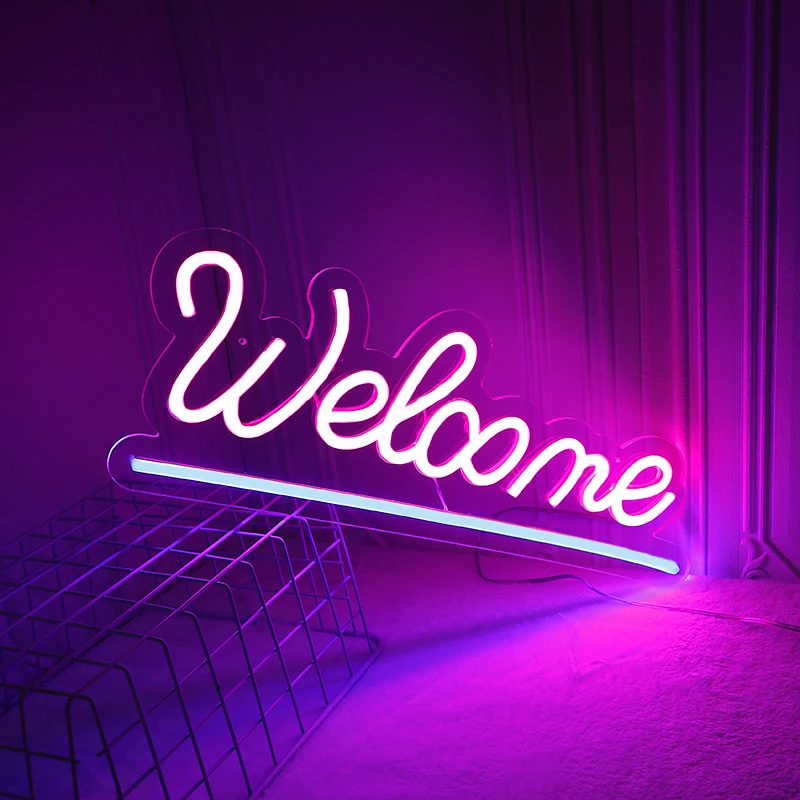 Приветствуется неоновая светодиодная вывеска настенное украшение для магазина