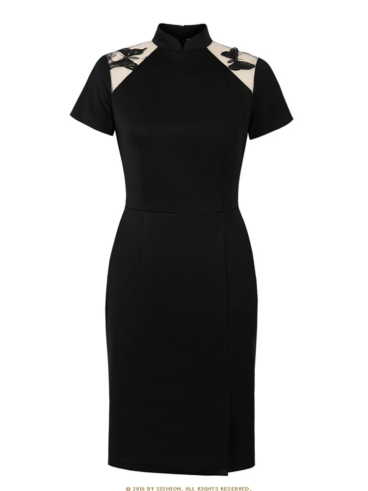 

Женское Сетчатое платье в стиле ретро, черное облегающее платье-карандаш в стиле пэчворк 50-60-х годов с вышивкой, элегантное платье, Новинка лета 2023