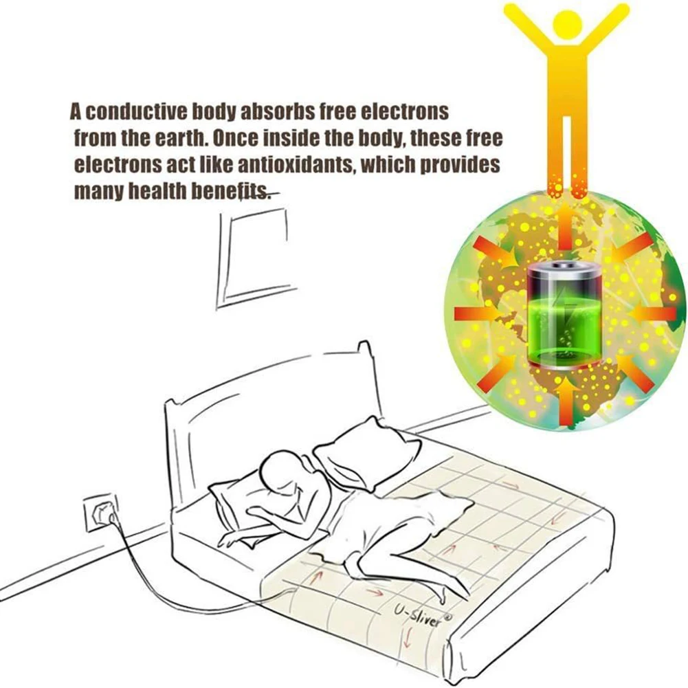 Простыня с заземлением простыня шнуром 95% хлопок и 5% мягкая серебряная нить для