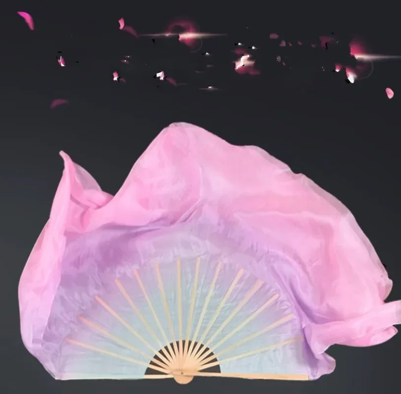 Пара шелковых вуальных пар (1R + 1L) подлинный танцевальный веер Янко полукруг два