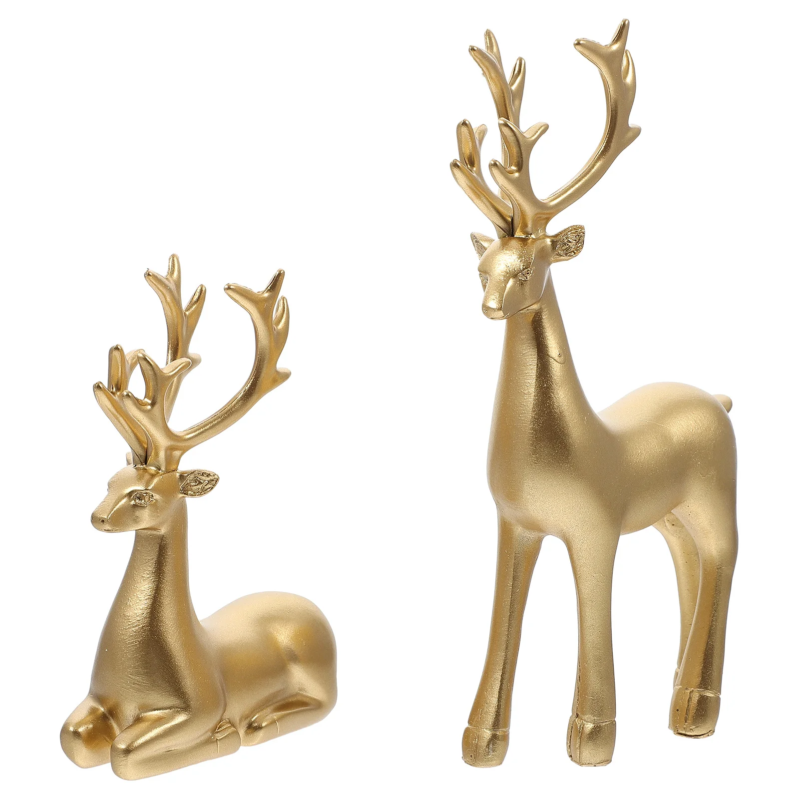 

Christmas Deer Reindeer Figurines Elk Figurine Decor Resin Statue Ornament Statues Decorations Decoration Sculpture Golden Table
