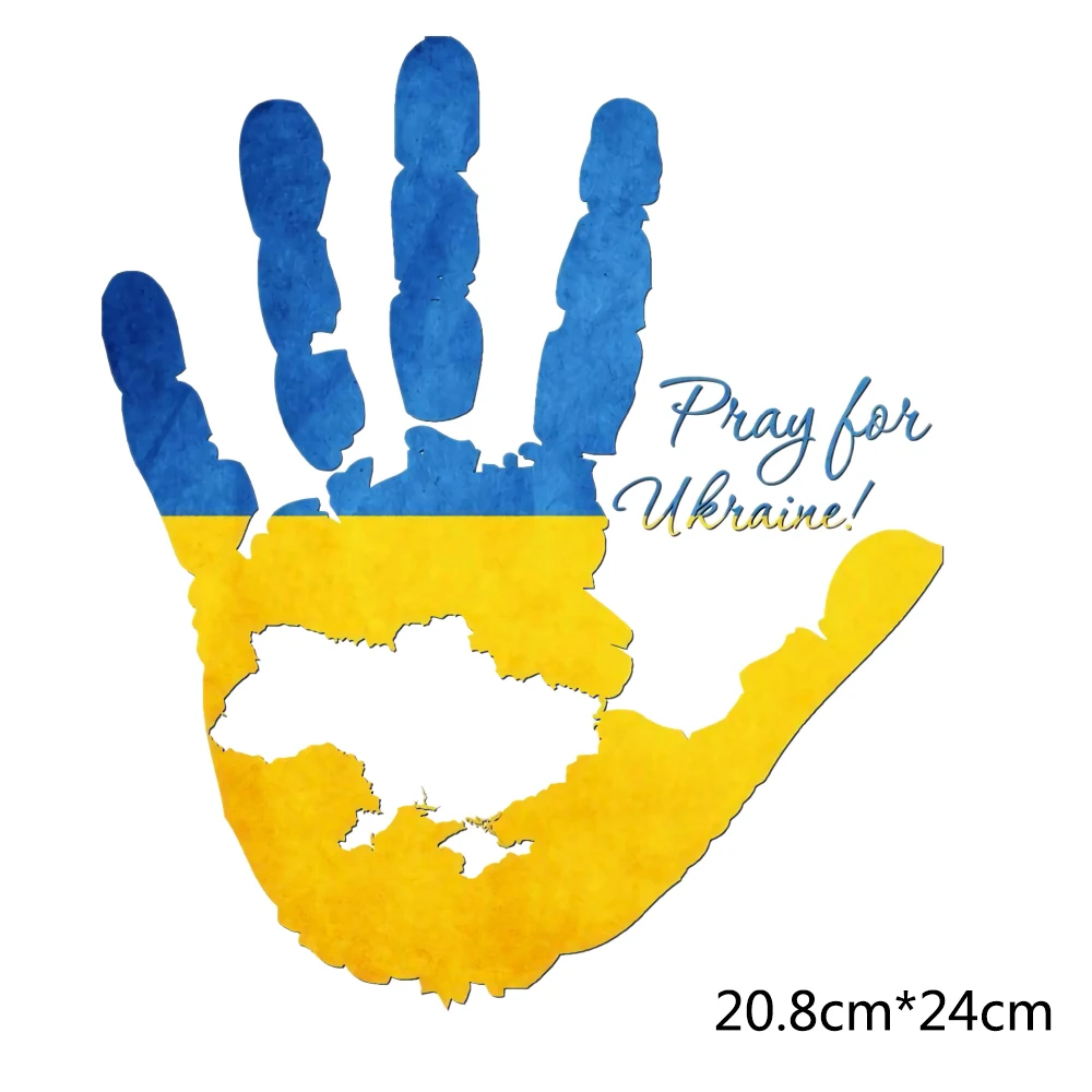 

Ukraine Flag Patches Hand Map Iron-on Transfers for Clothing Thermoadhesive Stickers on Clothes T Shirt Diy Fusible Patch Badges