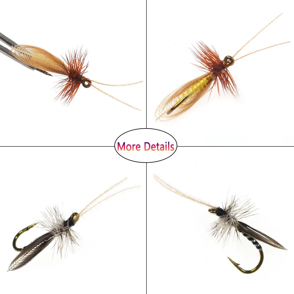 Bimoo Caddisfly Sedge Мушки для ловли форели 6 шт.