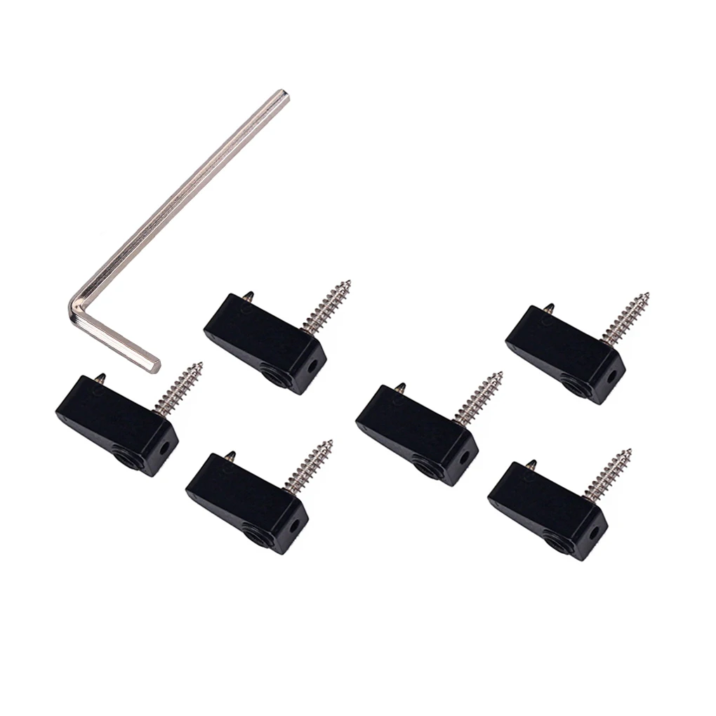 

String Locking Nut Zinc Alloy Headless Electric Bass Set Strings Fixing Gadgets with Wrench Screws Repair Supply