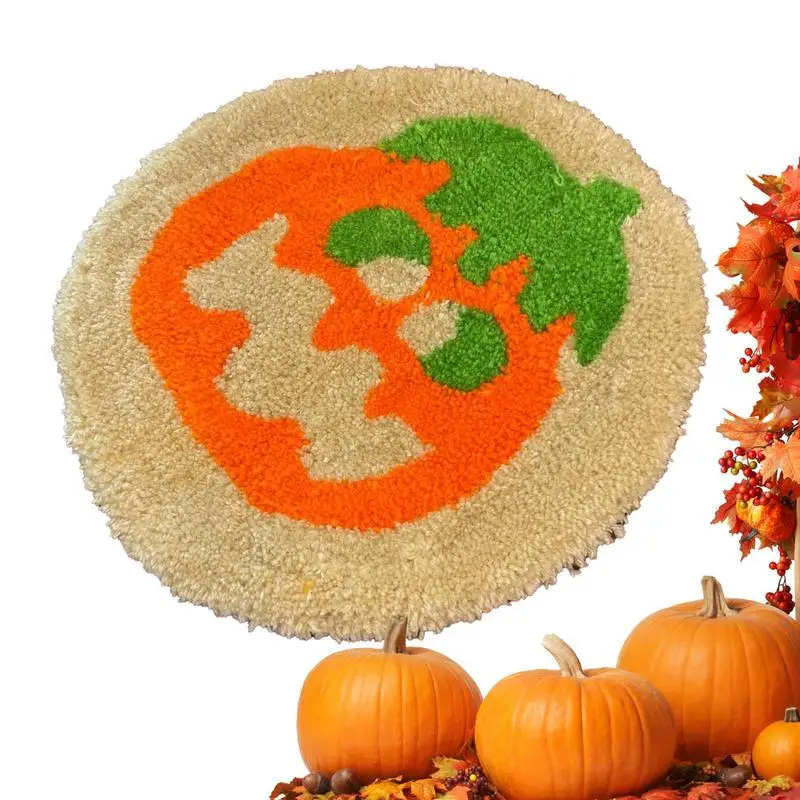 

Halloween Door Mat With Biscuit Black Cat Pumpkin Absorbent Shaggy Carpet Pumpkin Kitchen Rug Halloween Doormat For Living Room