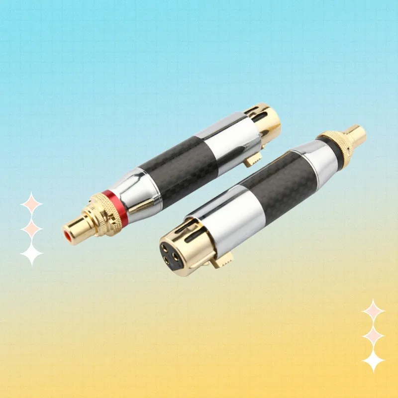 

XLR To RCA Audio Adapter Carbon Fiber 3 Pin Connector Female Converters Can DIY Make Microphone Balance Cable Gold Plated