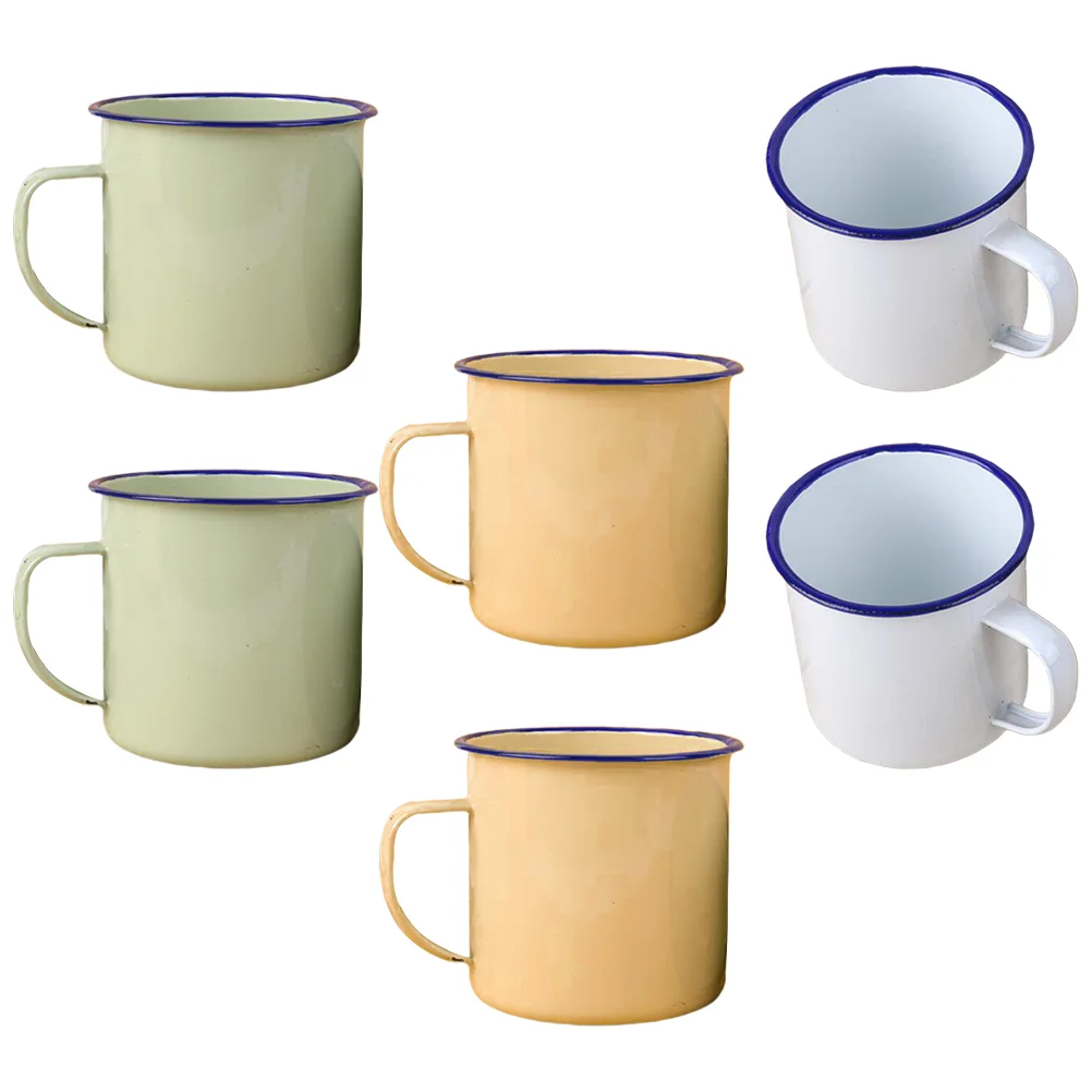 

6 Pcs Vintage Drinking Glasses Retro Enamel Cup Creative Water Small Coffee Home Cups