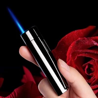 high ignition rate blue flame cigar octagon column shaped side beating torch lighter mens gift