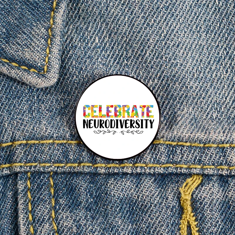 

Fashion Celebrate Neurodiversity Brooches Shirt Lapel tote Bag backpacks Badge Cartoon gift brooches pins for women Accessories