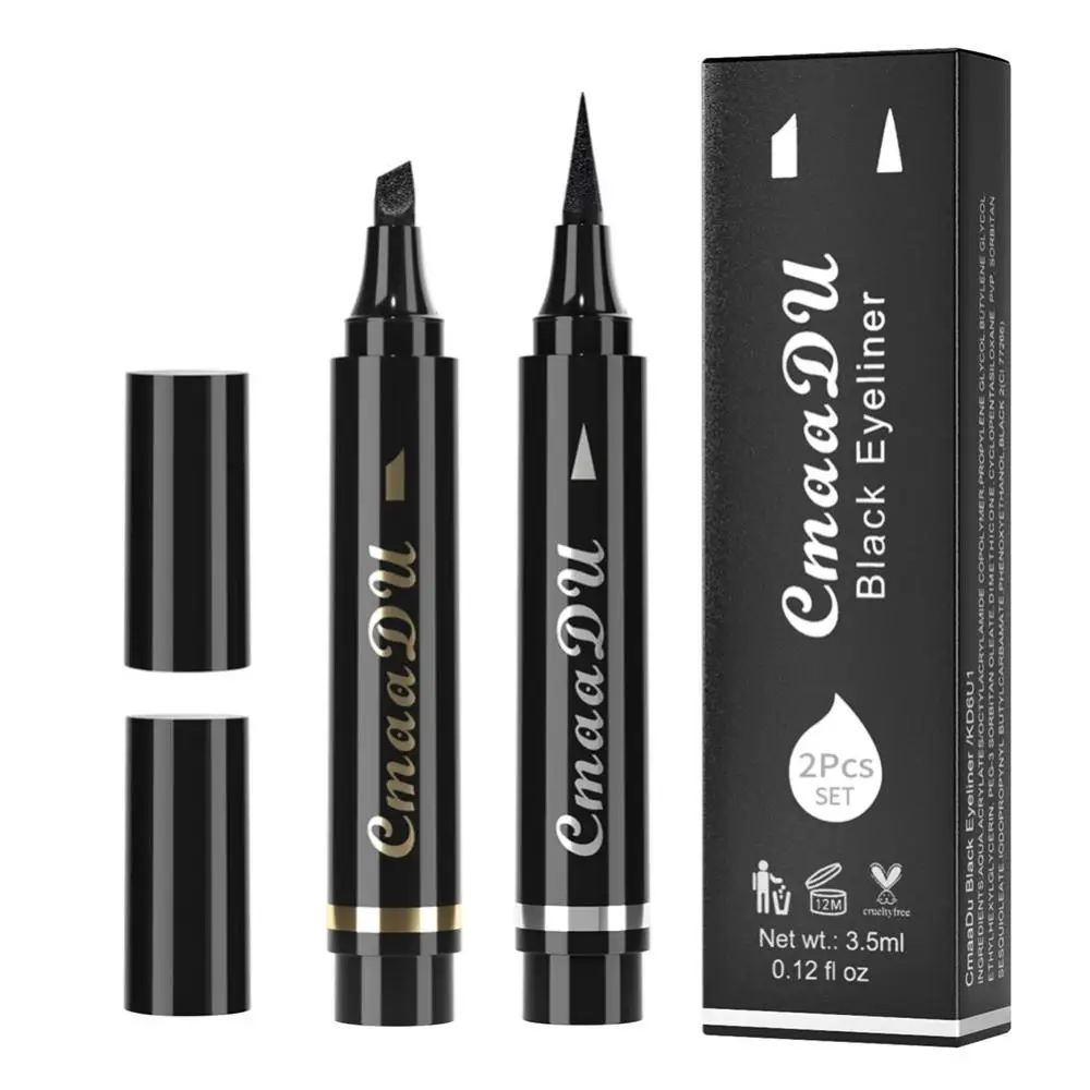 

2pcs No Dizziness Liquid Eyeliner Quick-drying Eyeliner Liquid Pen Black Eyeliner Cosmetics Lasting Waterproof