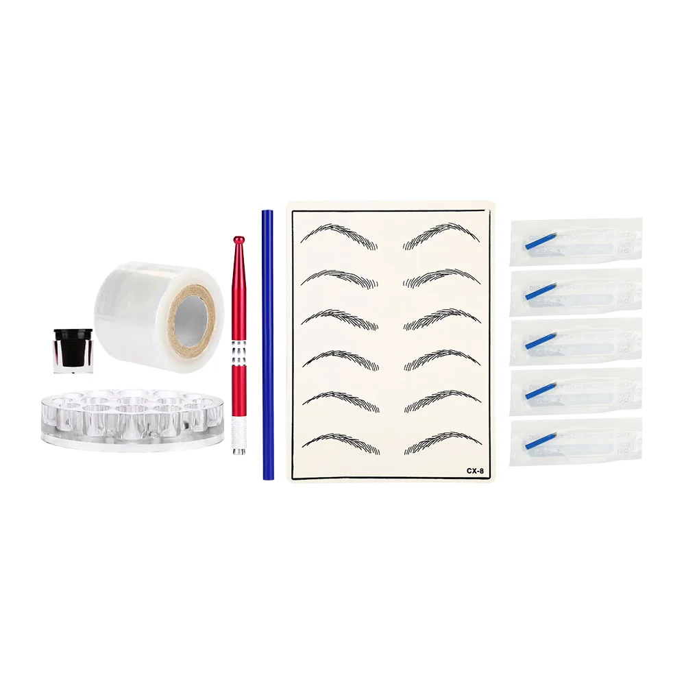 

Permanent Eyebrow Micro Skin Set Tattoo Makeup Tool Set With Blade Pen Ink Cups