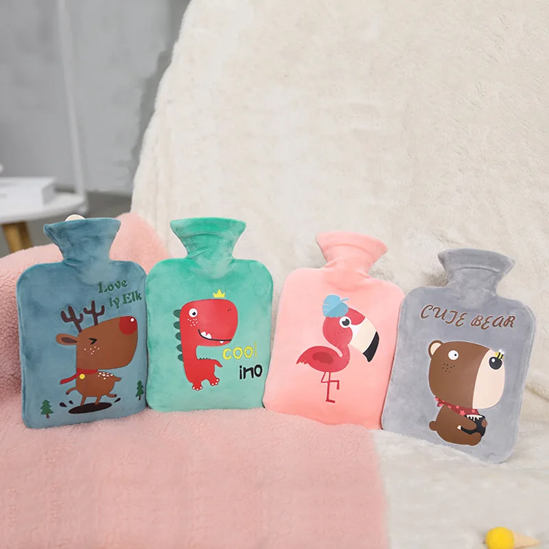 

250ML Cute Cartoon Water Injection Hot Water Bottle Students Mini Plush To Keep Warm Explosion-proof Hot Water Bag Girls Gifts