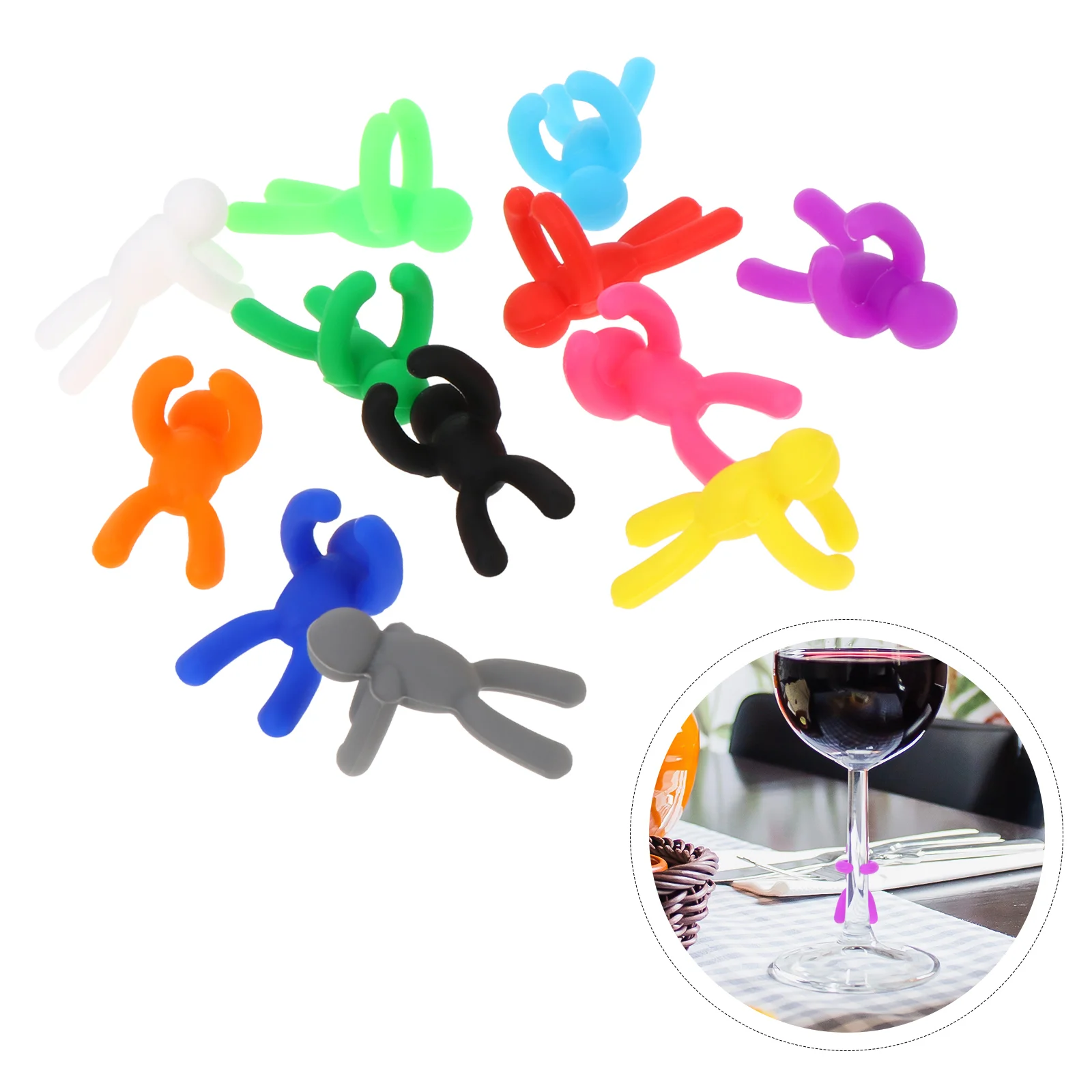 

12 Pcs Cup Distinguishe Silicone Drink Marker Silicone Glass Markers Party Supplies Glass Clips