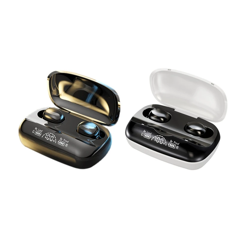 

One Touch Control BT5.2 TWS Headphones No Delay Premium Sound with LED Charging Compartment Home Office Sports Working E1YA