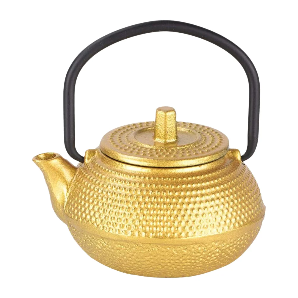 

Household Mini Teapot Desktop Tea Adornment Tea Kettle Decor (Golden)