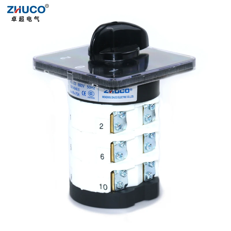 ZHUCO SZL9-75/3 75A Трехпозиционный трехфазный 12 винтов 1-0-2 Монтаж на панели Ganrator ChangeOver