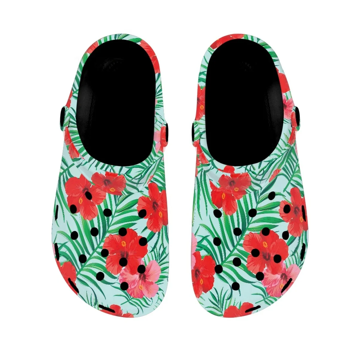 Slippers Women Summer Hawaiian Tropical Hibiscus Design Casual Home Sandals for Female Girls Beach Slides Anti-slip Breathable
