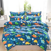 evich cartoon dinosaur polyester 3pcs bedding set for boys girls high quality sigle double duvet cover and pillowcase bedclothes