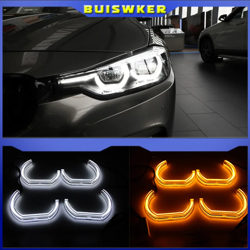 

LED Angel Eyes For BMW E60 E61 LCI 528i 530i 535i 550i M5 2007-10 Halogen Headlight Car Lights Accessories Halo 3D DTM LCI Style