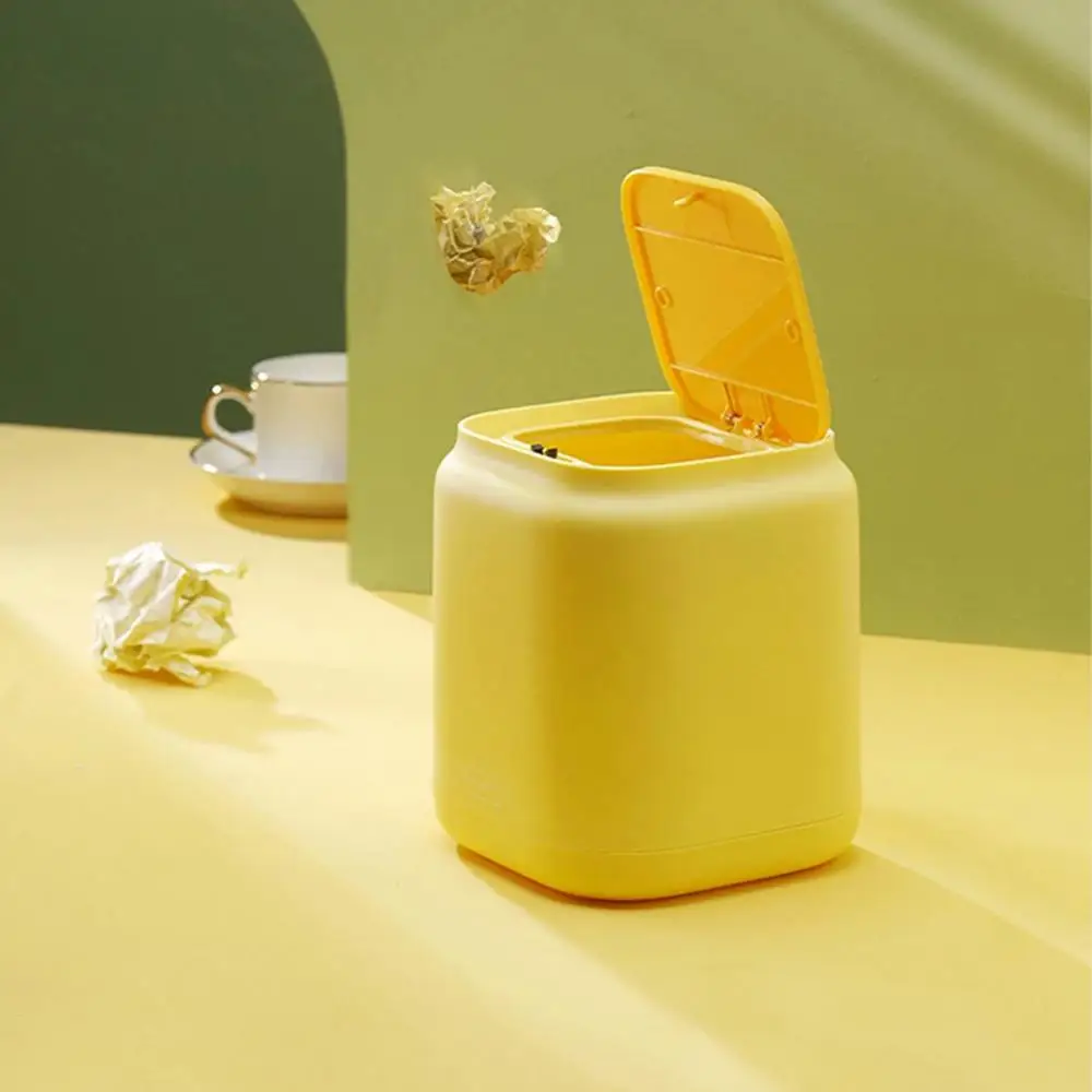 

Настольная мини-корзина для мусора, бытовая маленькая мусорная корзина с крышкой для гостиной, креативные инструменты для хранения, аксесс...