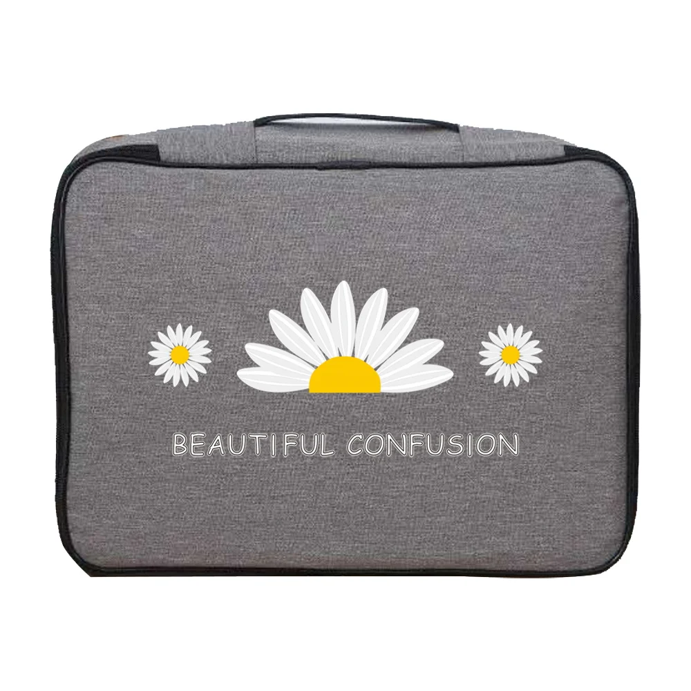 Handbags Unisex Outdoor Travel Credentials Passport File Holder Storage Bag Daisy Print Waterproof Documents Bags Organizer Case