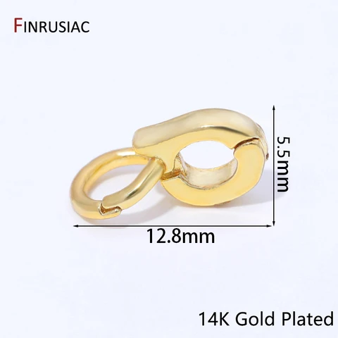 Подвесные крючки для бижутерии FINRUSIAC, латунь, позолота 14K, 6 шт