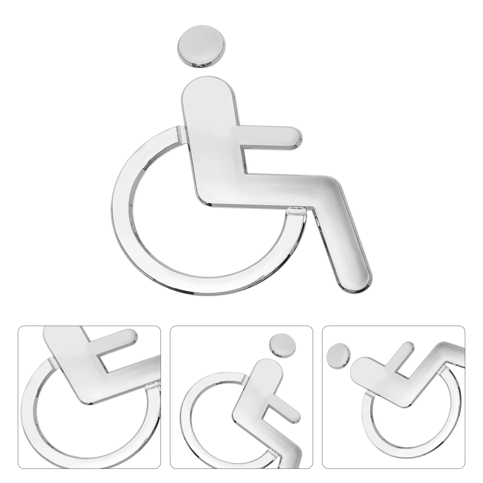 

Disabled Sign ABS Wheelchair Restroom Washroom Plate Black Applique Door Sticker Simple Toilet Men Women