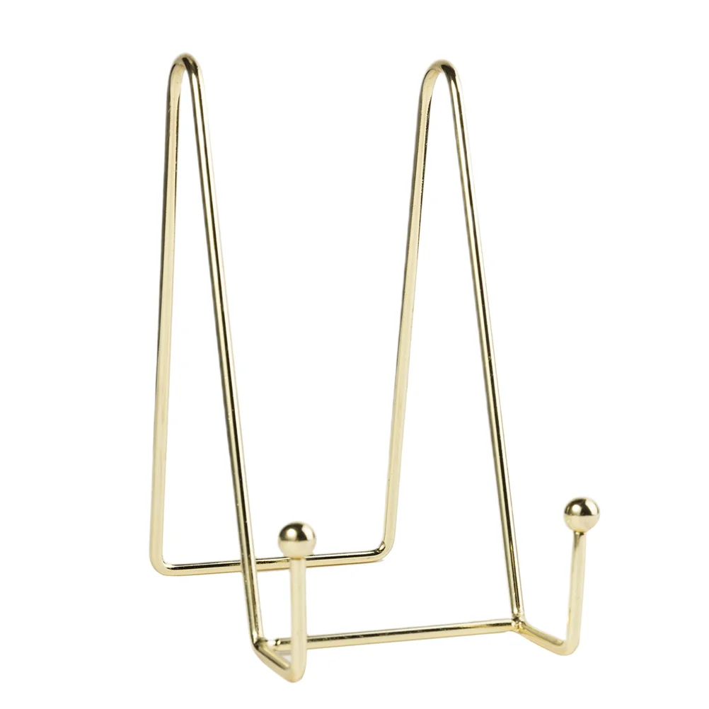 

Easel Display Holder Stand Iron Plate Holds Cook Books Reading Photo Gold Color Shelf