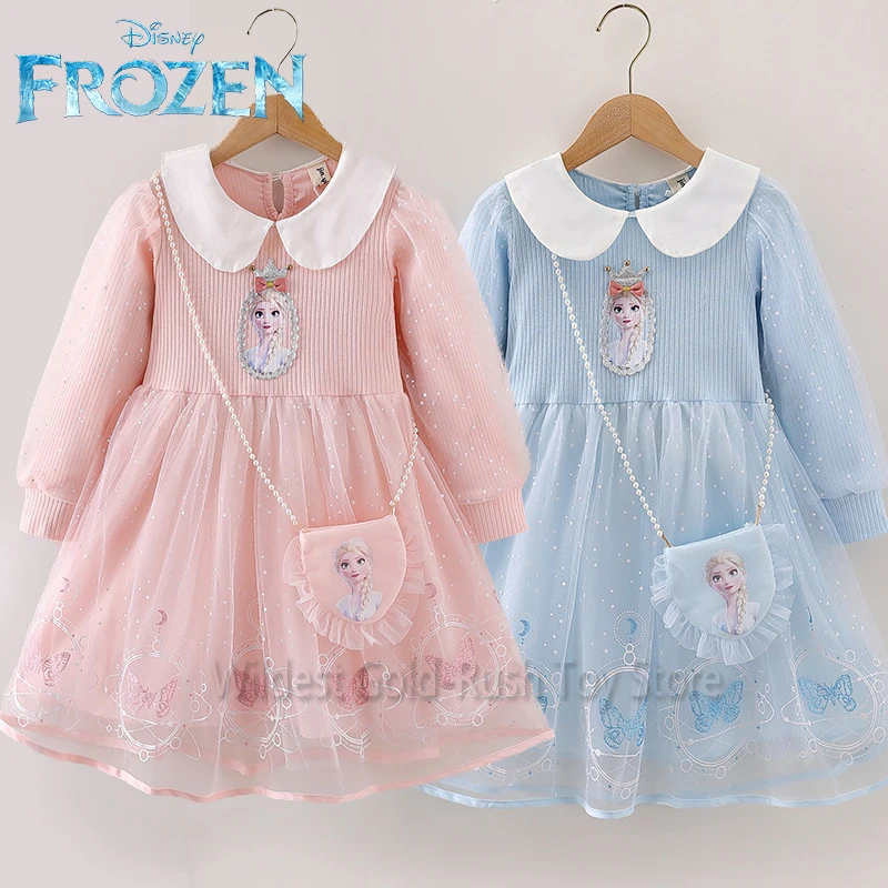 

Spring Autumn New Disney Princess Dress Girls Dress Kids Dress Long-sleeved for Children's Party Clothes Elsa Frozen Dress 2024