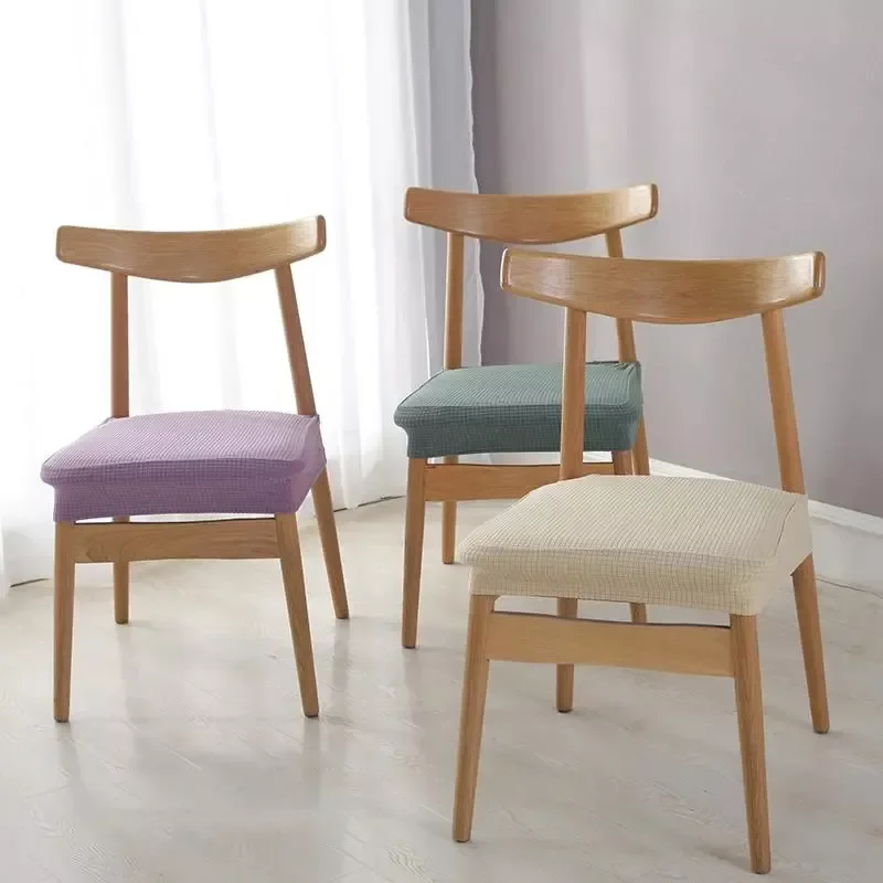 

Without Backrest Chair Cover Jacquard Solid Color Chair Covers for Dining Room Home Kitchen Office Spandex Stretch