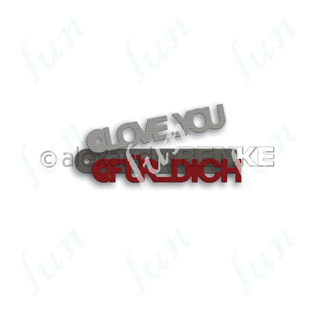 

Arrival Newest Paper Craft Metal Cutting Dies Love You Fuer Dich Label Molds Diy Paper Scrapbooking Cut Die Blade Punch Stencils