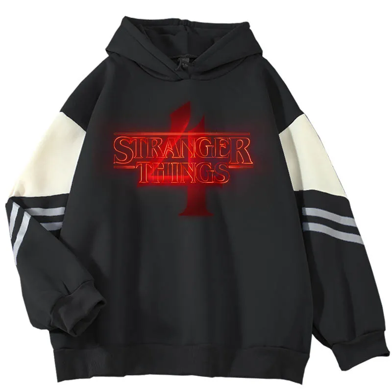 

New Anime Stranger Things Season Men's/Women Colorblock Hoodie Trend Pullover Unisex Streetwear Sweatshirt Oversize Tee Top
