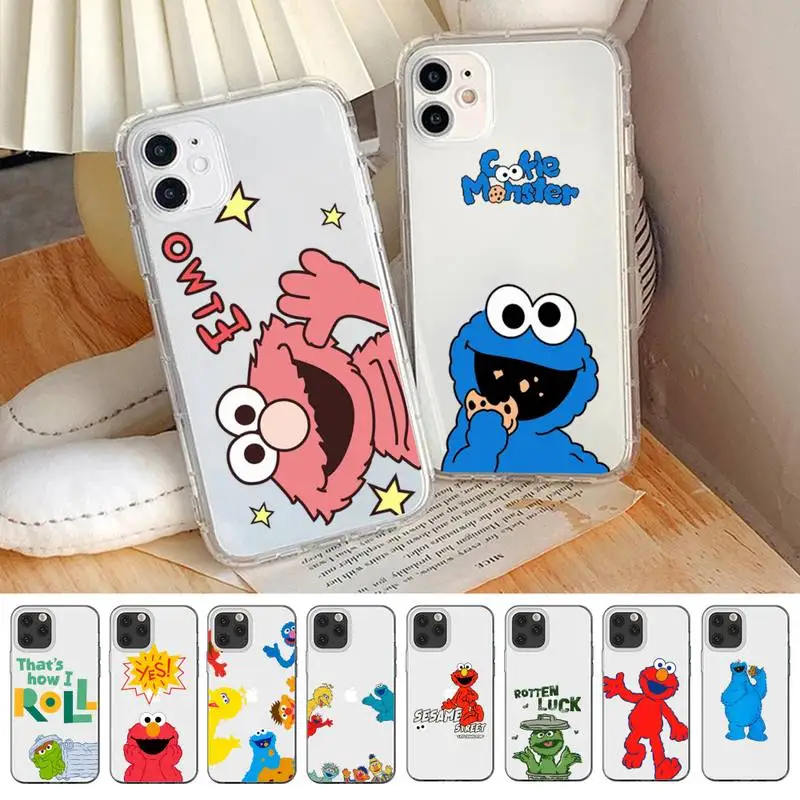 

Cute Cartoon Sesame Street Cookie Phone Case for iPhone 11 12 13 mini pro XS MAX 8 7 6 6S Plus X 5S SE 2020 XR clear case