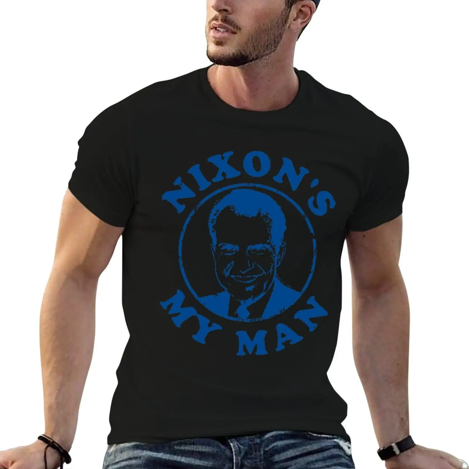 Фото Футболка Nixons My Man, хлопковая, черная, однотонная, мужская, в упаковке, люксовая футболка для мужчин №1