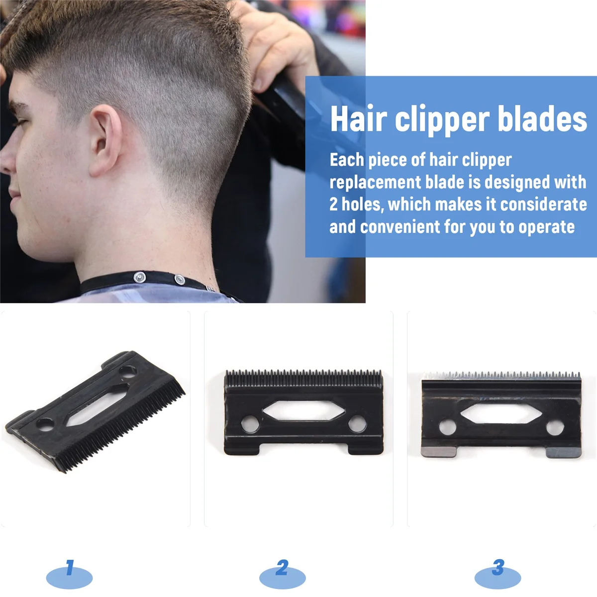 1 Sets Hair Clipper Replacement Blade Adjustable Blades Compatible with Wahl 8148 1919 8591 8504 2241