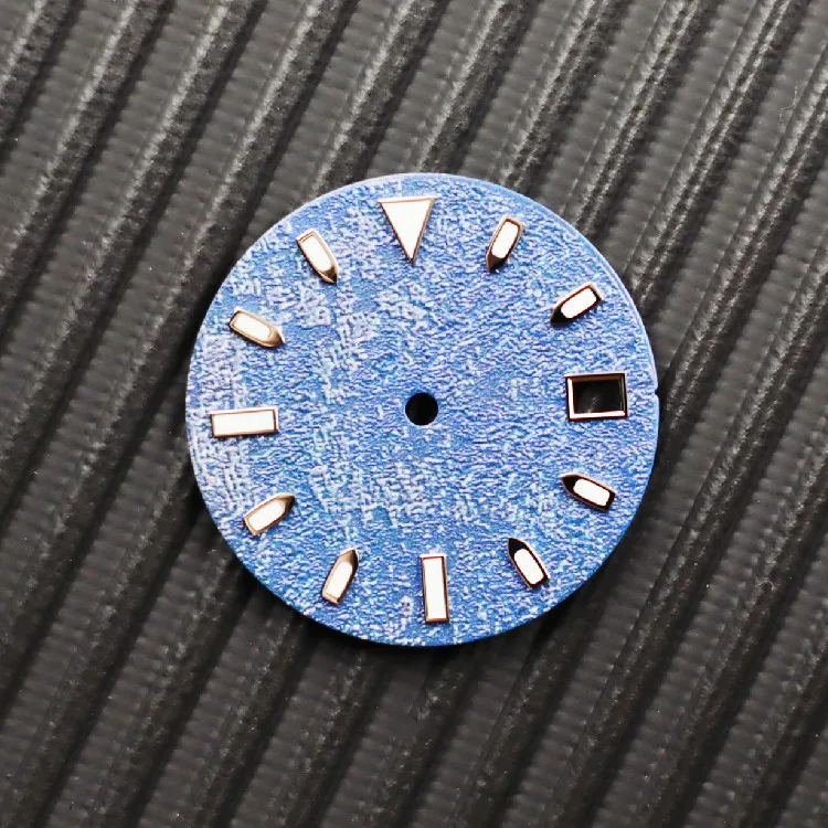 

3D snowflake dial blue green white C3 super luminous watch accessories SKX007 dial NH35/36 /4R/7S movement 28.5mm NH35 case