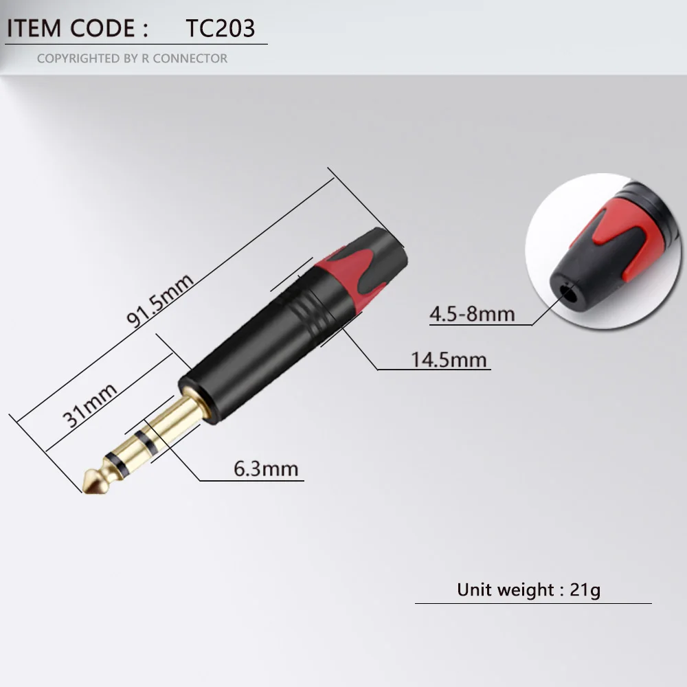 2 шт. TS TRS штекер 6 35 мм разъем аудио моно/стерео прямой мужской усилитель микрофон |
