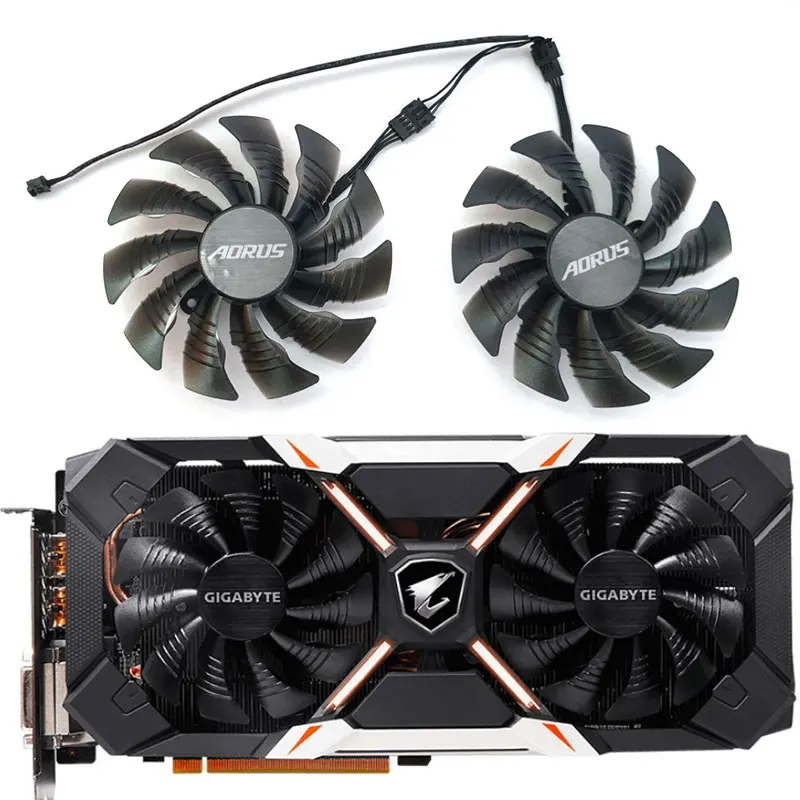 

NEW 2PCS 95MM 4PIN T129215BU AORUS GTX 1060 GPU Fan，For GIGABYTE AORUS GTX 1060 Xtreme Edition 6G 9Gbps Video Card Cooling Fan